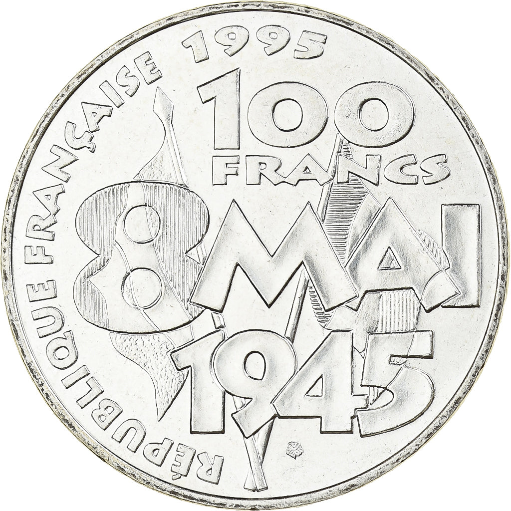 France, 100 Francs, 8 mai 1945, 1995, Paris, Silver, MS(63), Gadoury:952