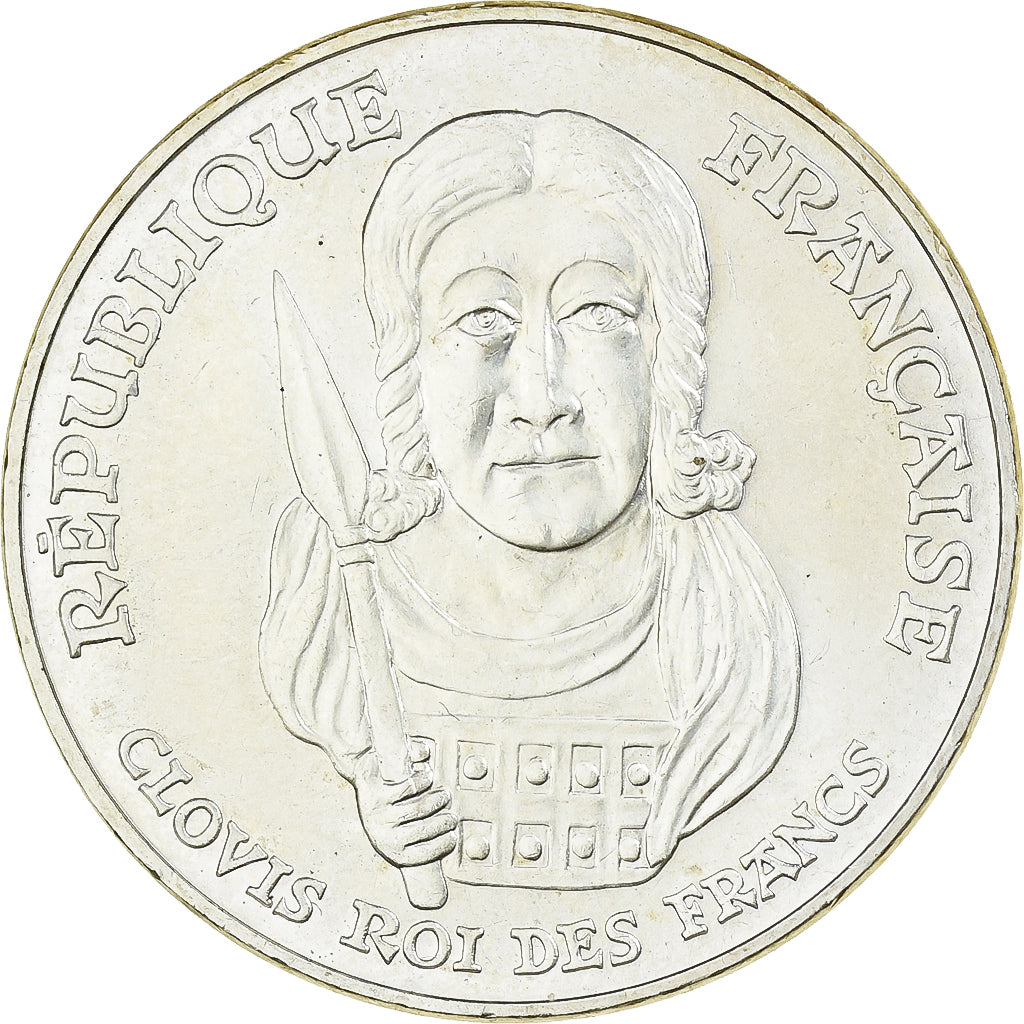 France, 100 Francs, Clovis, 1996, Silver, AU(55-58), Gadoury:953, KM:1180