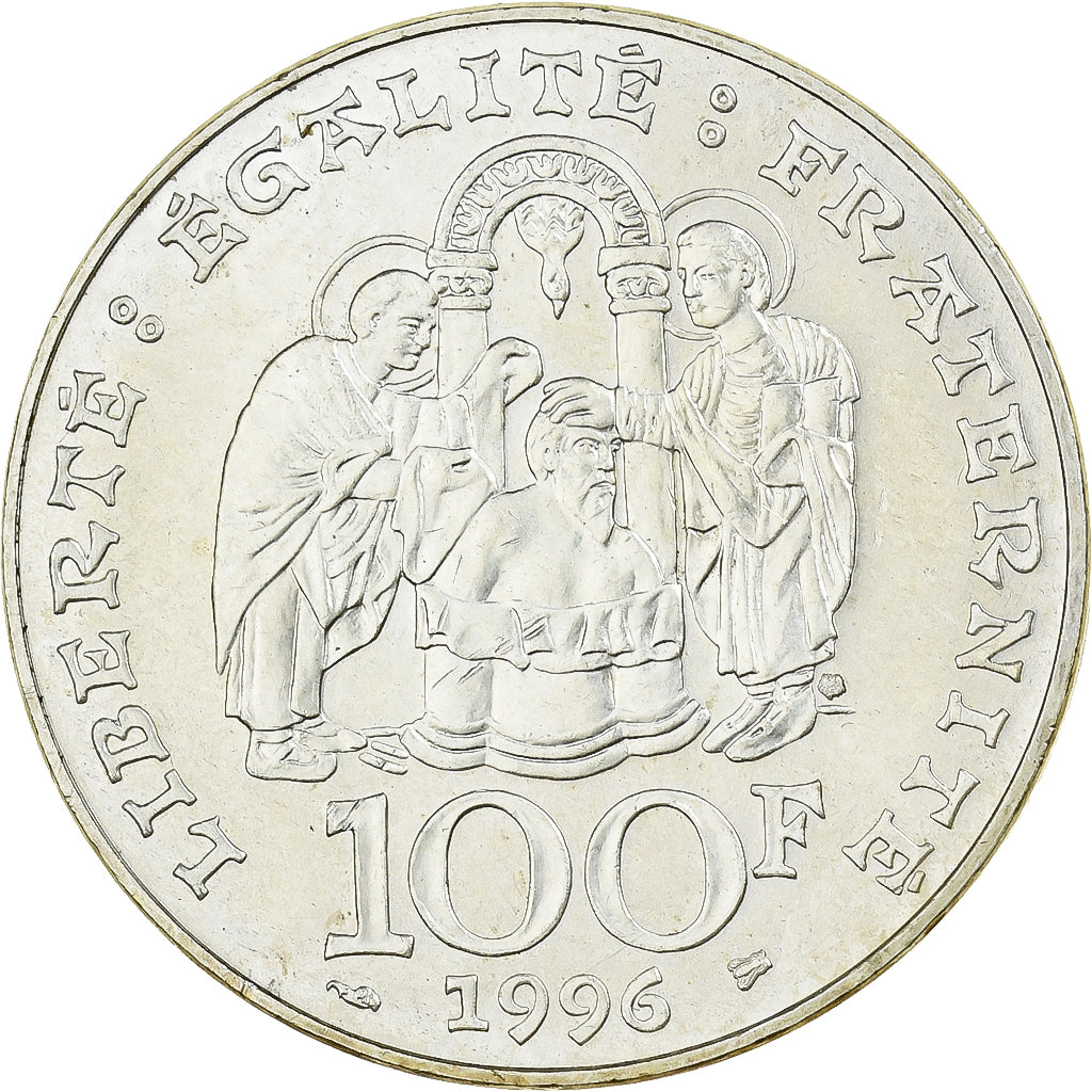 France, 100 Francs, Clovis, 1996, Silver, AU(55-58), Gadoury:953, KM:1180