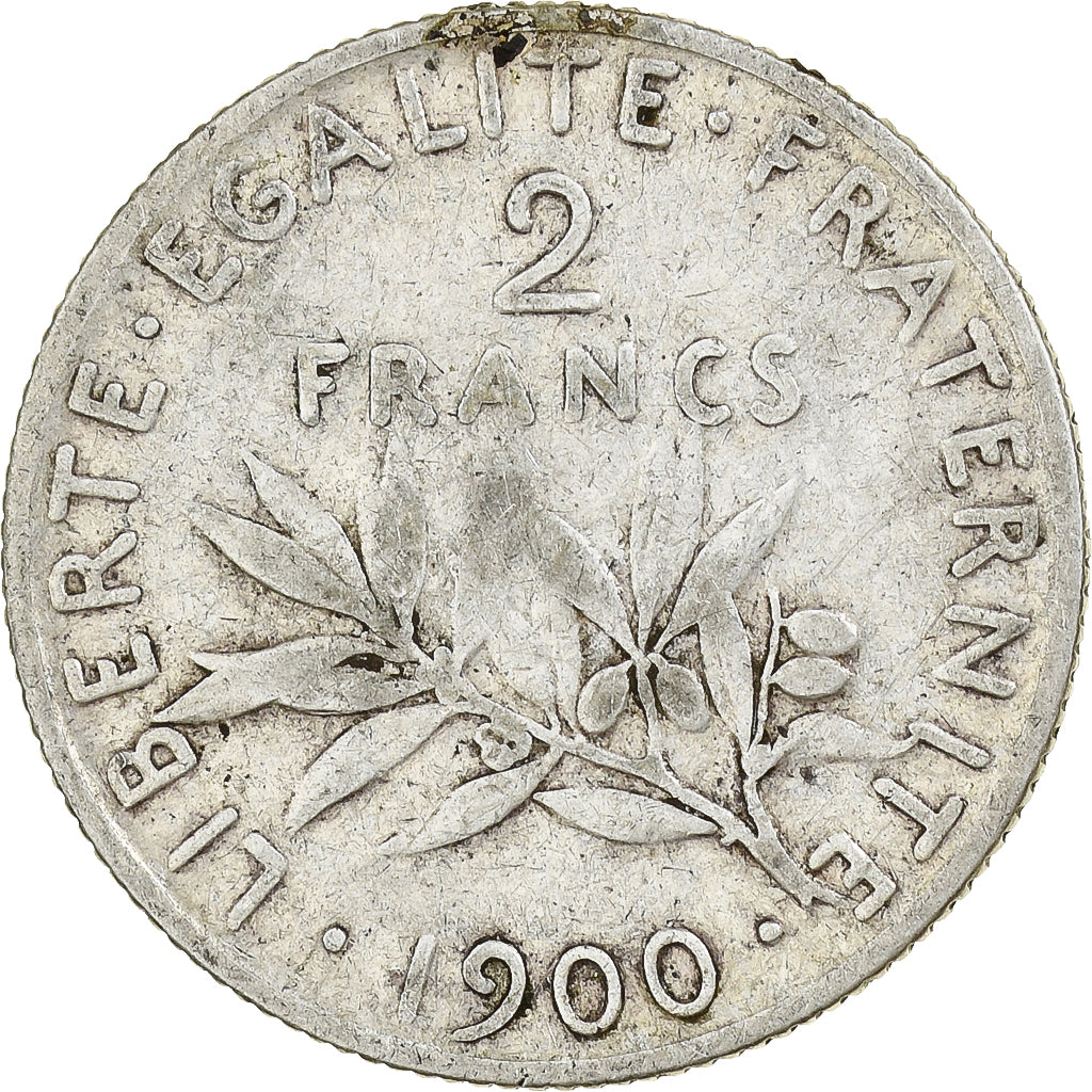 Frankrijk, 2 Francs, Semeuse, 1900, Paris, Zilver, FR, KM:845.1