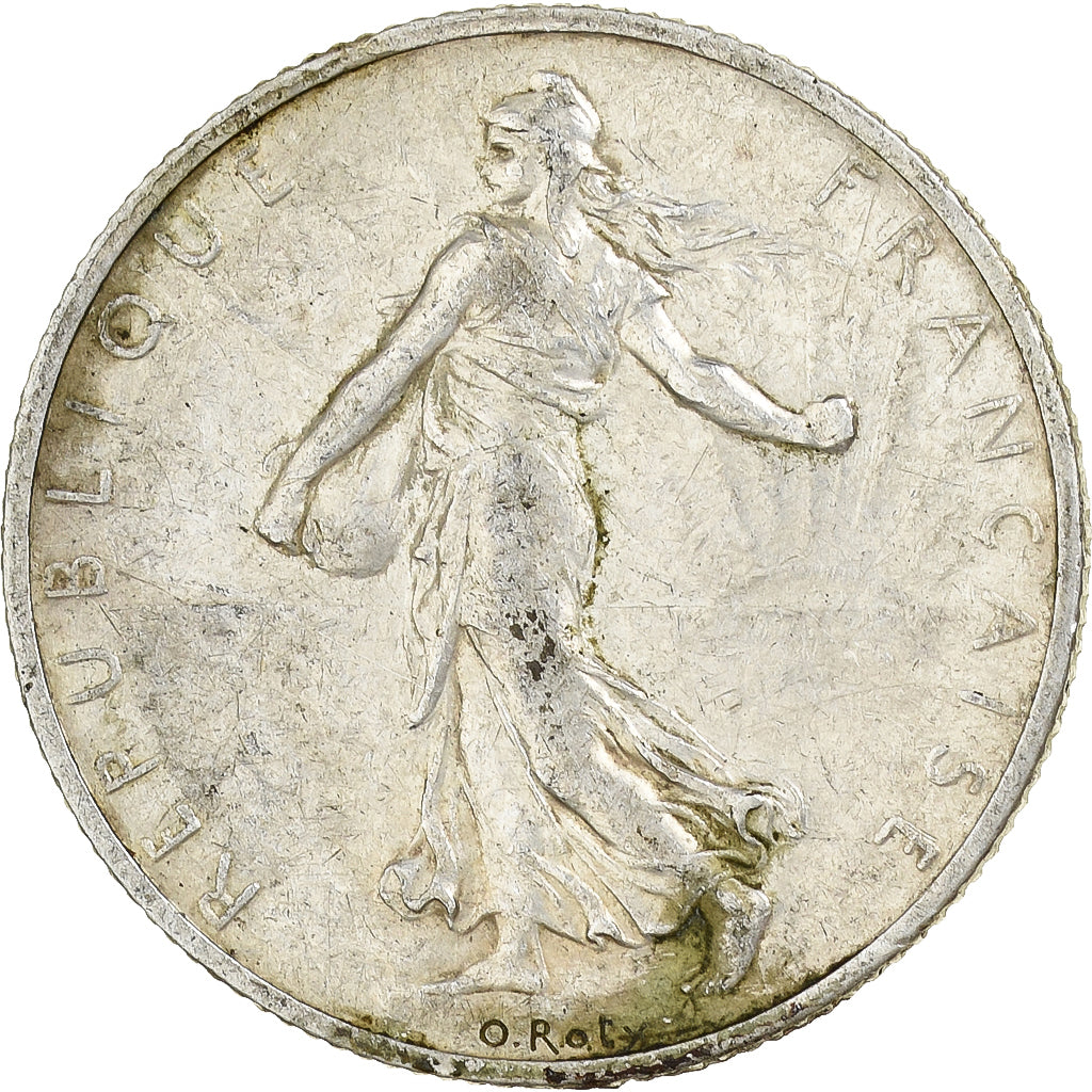 Francia, 2 Francs, Semeuse, 1909, Paris, Argento, BB, Gadoury:532, KM:845.1