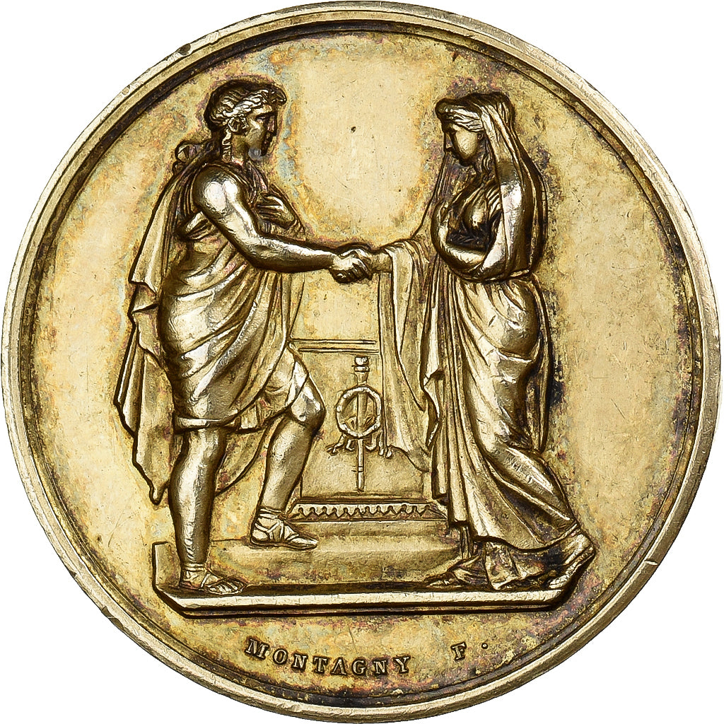 Francia, medaglia, Noces, Mariage, Religion, 1888, Vermeil, Montagny, SPL-
