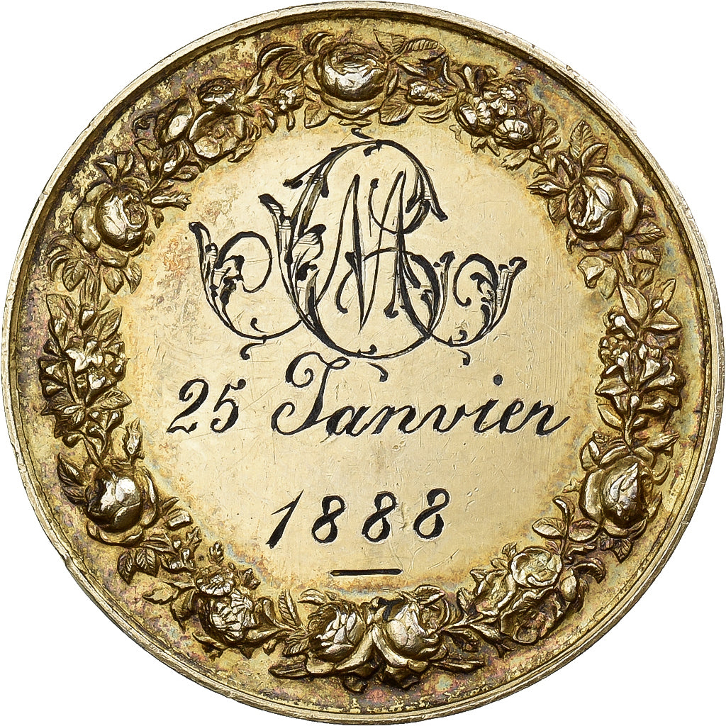 Francia, medaglia, Noces, Mariage, Religion, 1888, Vermeil, Montagny, SPL-