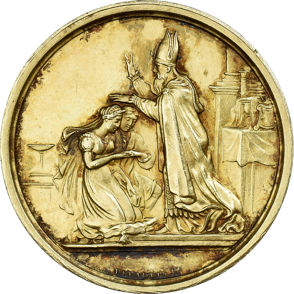 Francia, medaglia, Wedding medal, 1880, Vermeil, Depaulis, SPL-