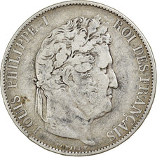 Francia, 5 Francs, Louis-Philippe, 1844, Bordeaux, Argento, MB, Gadoury:678a