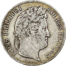 France, 5 Francs, Louis-Philippe, 1835, Toulouse, Silver, VF(20-25)