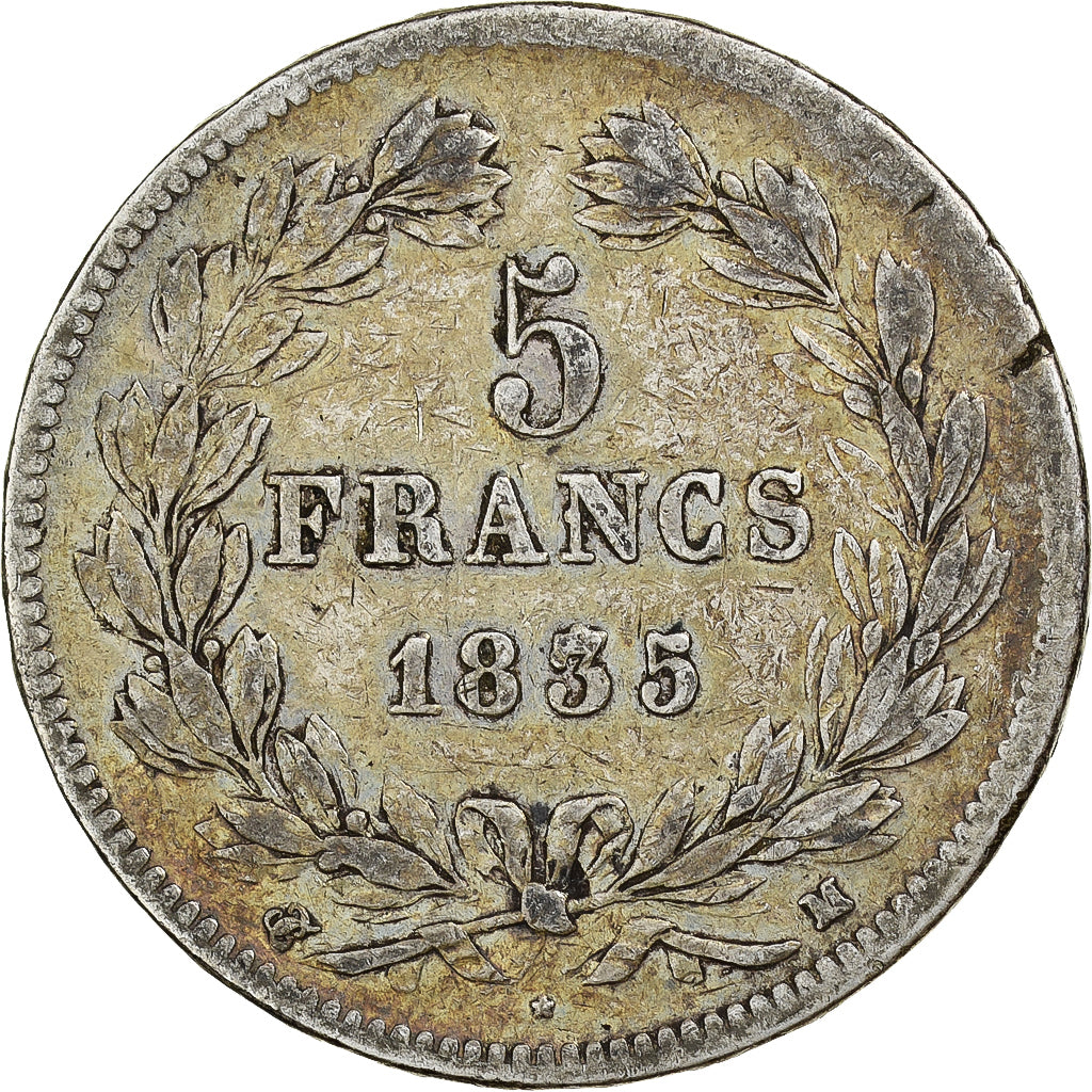 Frankreich, 5 Francs, Louis-Philippe, 1835, Toulouse, Silber, S, Gadoury:678