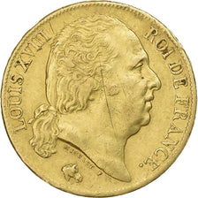 Francia, 20 Francs, Louis XVIII, 1817, Paris, Oro, MBC, Gadoury:1028, KM:712.1