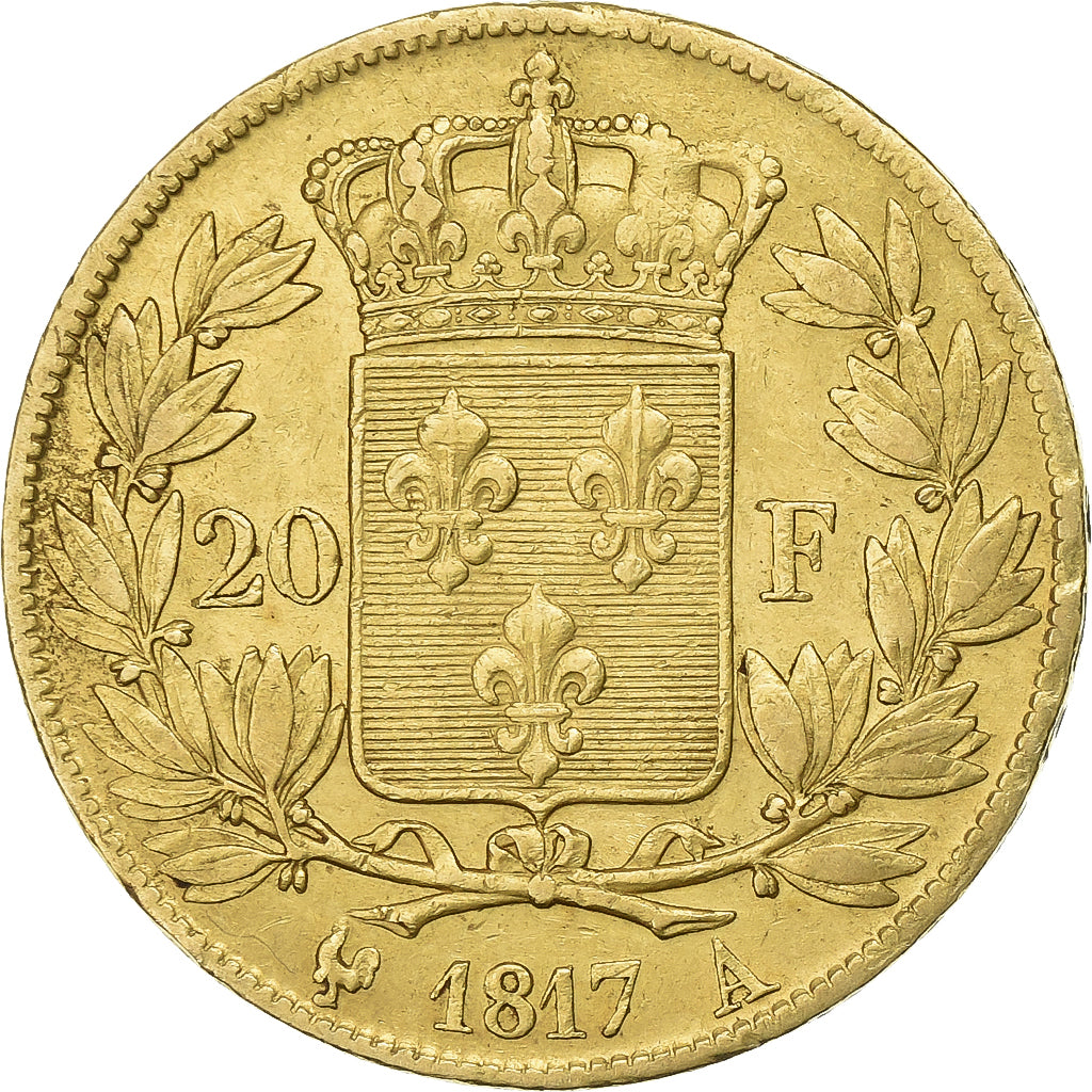 Francia, 20 Francs, Louis XVIII, 1817, Paris, Oro, MBC, Gadoury:1028, KM:712.1