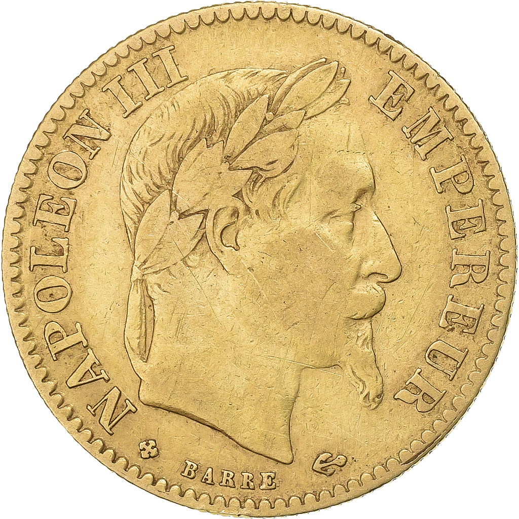Frankreich, 10 Francs, Napoléon III, 1863, Strasbourg, Gold, S+, Gadoury:1015