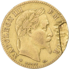 France, 10 Francs, Napoléon III, 1865, Strasbourg, error split, Or, TTB