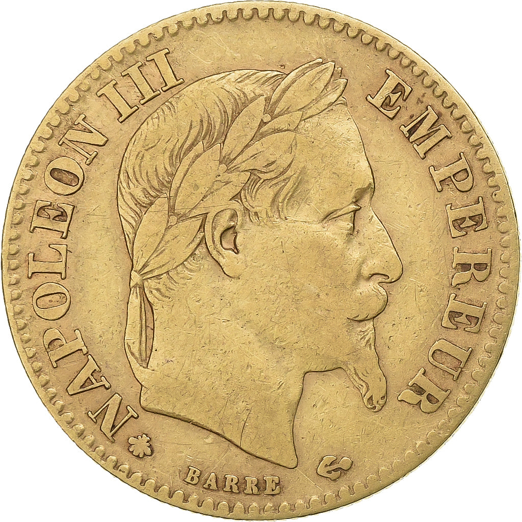 Francia, 10 Francs, Napoléon III, 1862, Paris, Oro, BC+, Gadoury:1015, KM:800.1