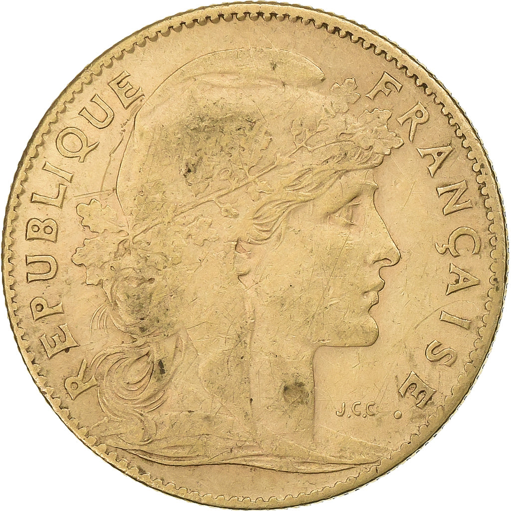 France, 10 Francs, Marianne, 1905, Paris, Gold, EF(40-45), KM:846