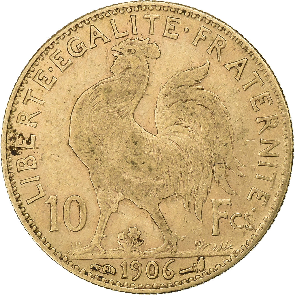 France, 10 Francs, Marianne, 1906, Paris, Gold, EF(40-45), KM:846