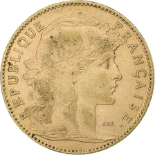 France, 10 Francs, Marianne, 1907, Paris, Gold, EF(40-45), KM:846