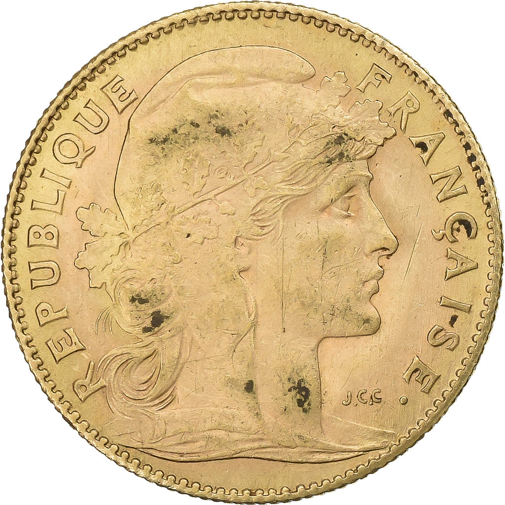 Francia, 10 Francs, Marianne, 1912, Paris, Oro, BB, Gadoury:1017, KM:846