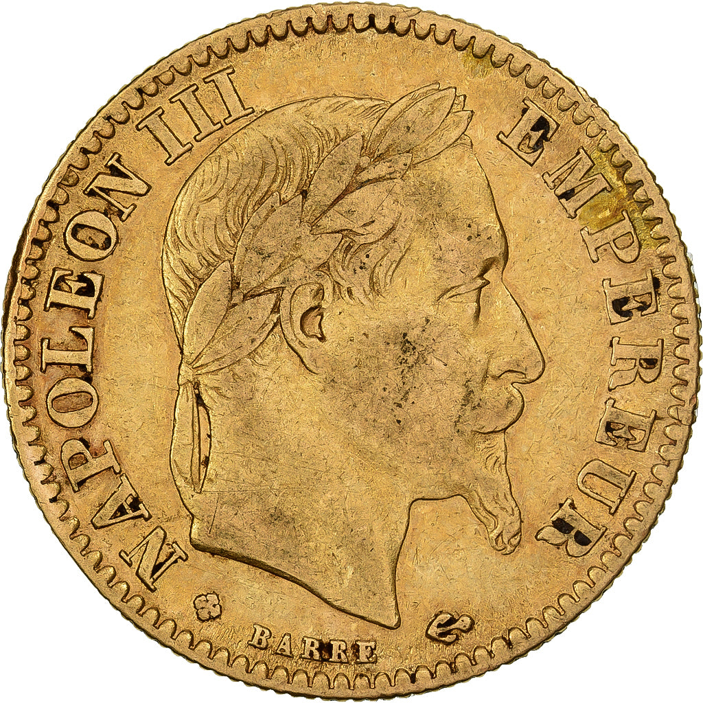Frankrijk, 10 Francs, Napoléon III, 1863, Strasbourg, Goud, FR+, Gadoury:1015
