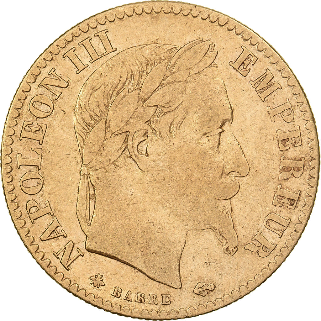 França, 10 Francs, Napoléon III, 1866, Paris, Dourado, VF(30-35)