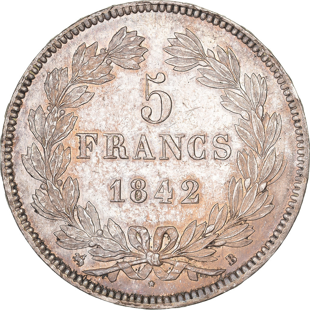 France, 5 Francs, Louis-Philippe, 1842, Rouen, Silver, AU(55-58), Gadoury:678