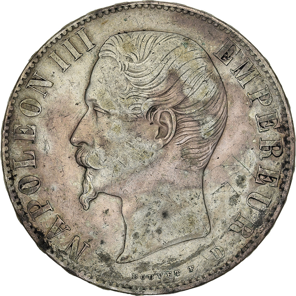 Francia, 5 Francs, Napoléon III, 1856, Lyon, Plata, MBC, Gadoury:734, KM:782.3
