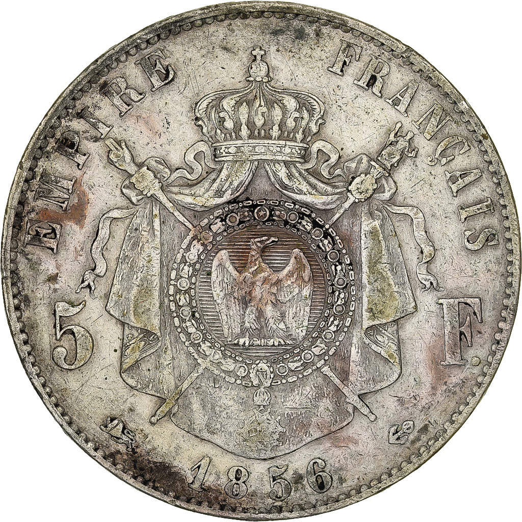Francia, 5 Francs, Napoléon III, 1856, Lyon, Plata, MBC, Gadoury:734, KM:782.3