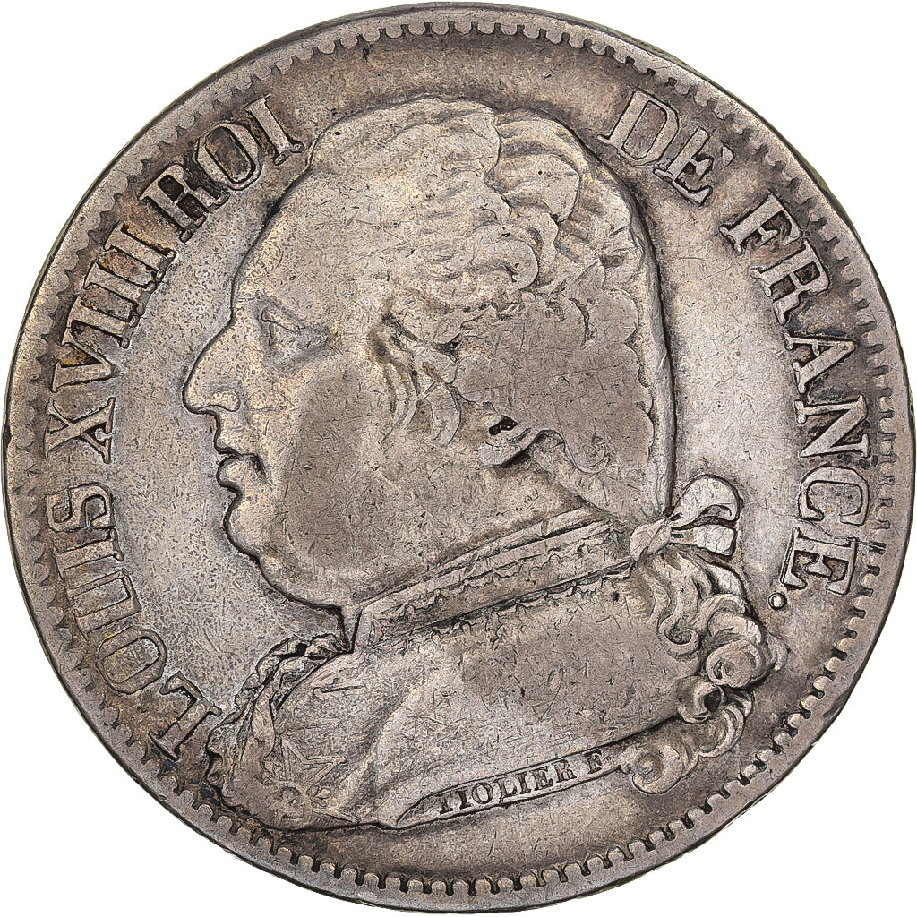 France, 5 Francs, Louis XVIII, 1815, Perpignan, Argent, TB+, Gadoury:591