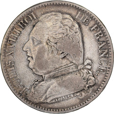 France, 5 Francs, Louis XVIII, 1815, Perpignan, Argent, TB+, Gadoury:591