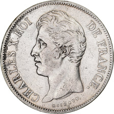 France, 5 Francs, Charles X, 1829, Paris, Silver, VF(30-35), Gadoury:644