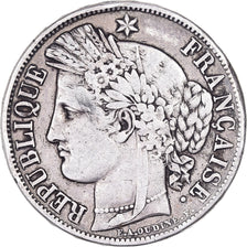 França, 5 Francs, Cérès, 1849, Paris, Prata, VF(20-25), Gadoury:719, KM:761.1