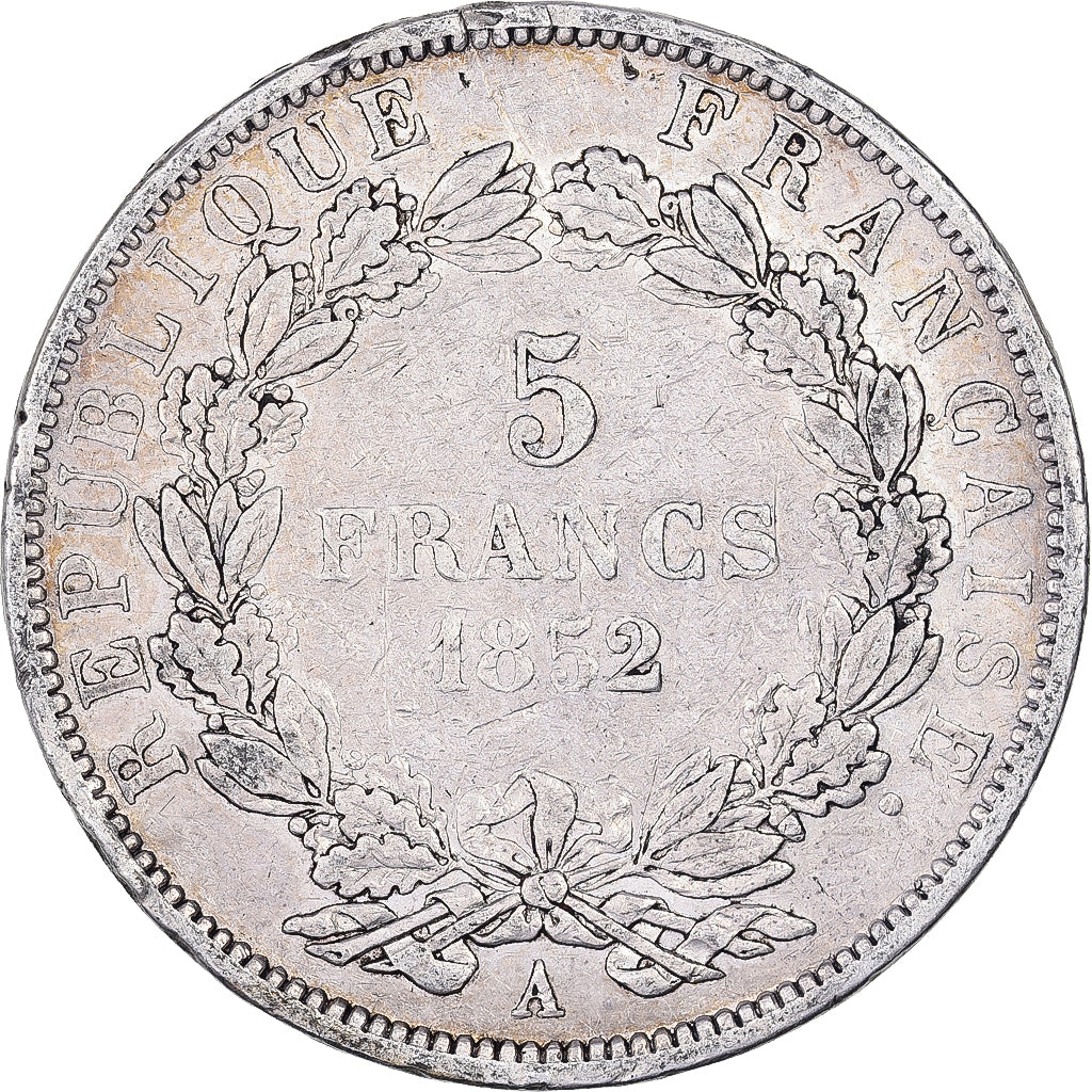 Frankrijk, 5 Francs, Louis Napoléon Bonaparte, 1852, Paris, Zilver, FR