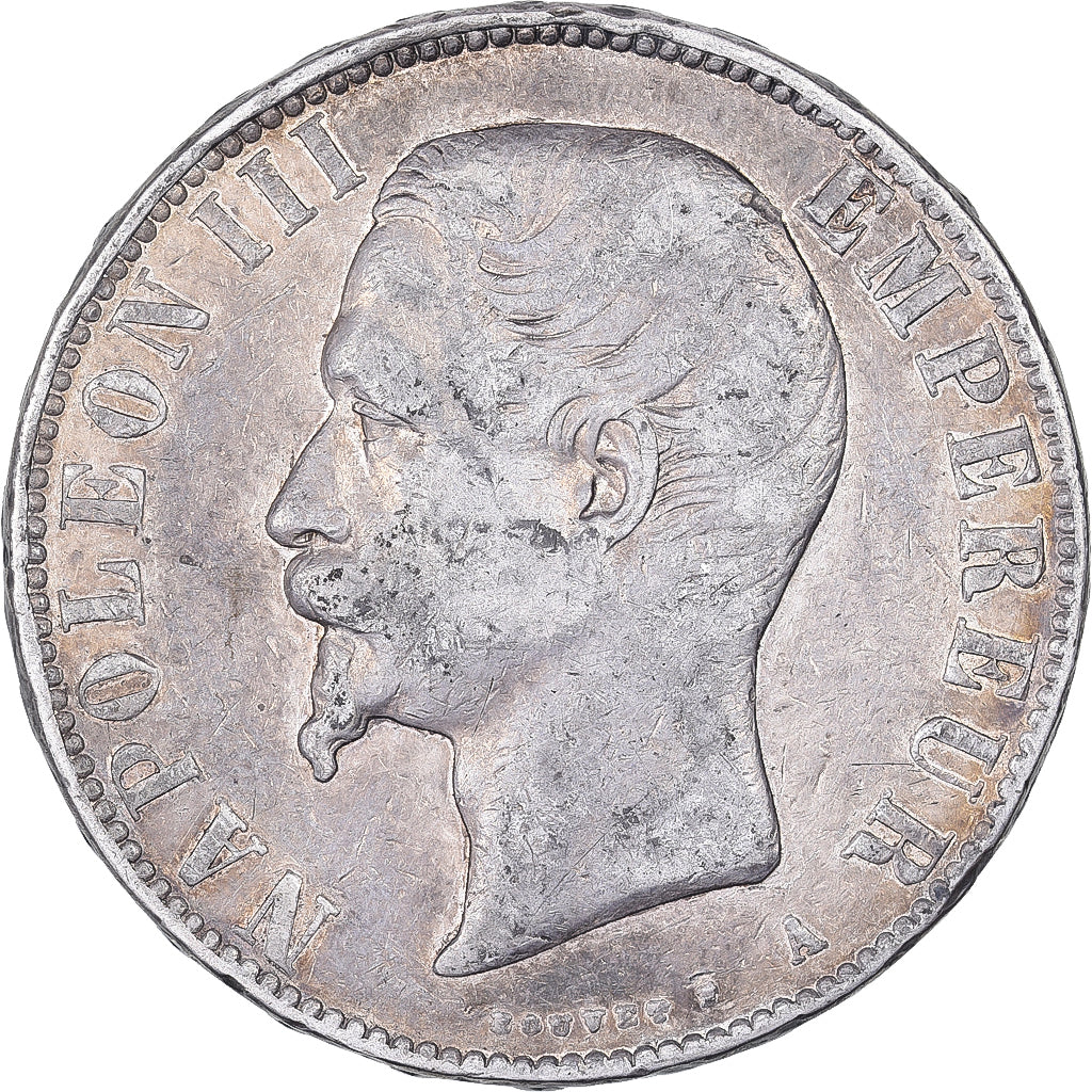 França, 5 Francs, Napoléon III, 1856, Paris, Prata, VF(30-35), Gadoury:734