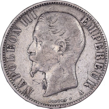França, 5 Francs, Napoléon III, 1856, Paris, Prata, VF(20-25), Gadoury:734