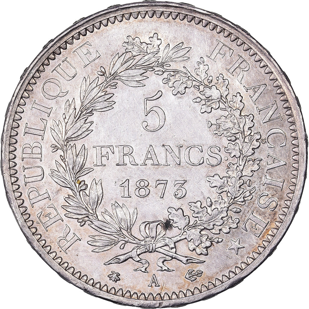 Francia, 5 Francs, Hercule, 1873, Paris, Plata, MBC+, Gadoury:745a, Le
