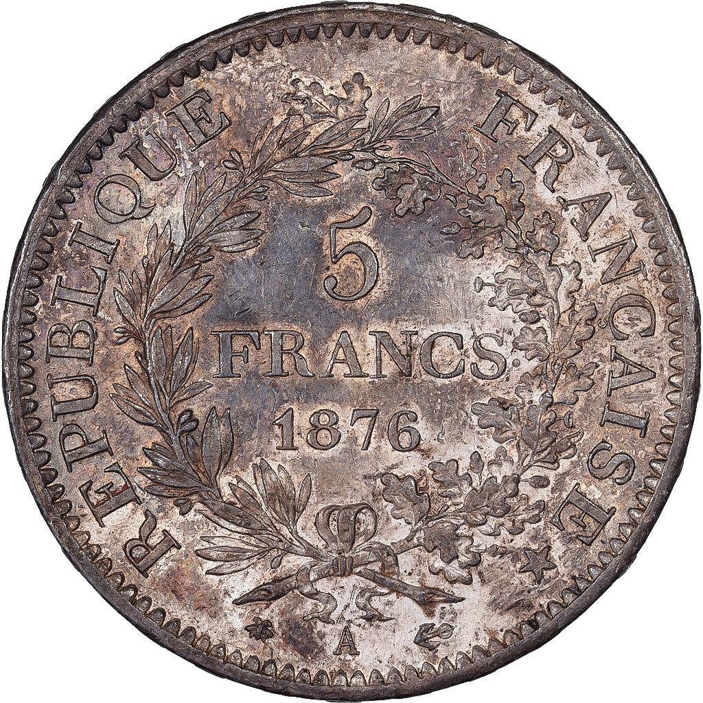 France, 5 Francs, Hercule, 1876, Paris, Silver, AU(55-58), Gadoury:745a