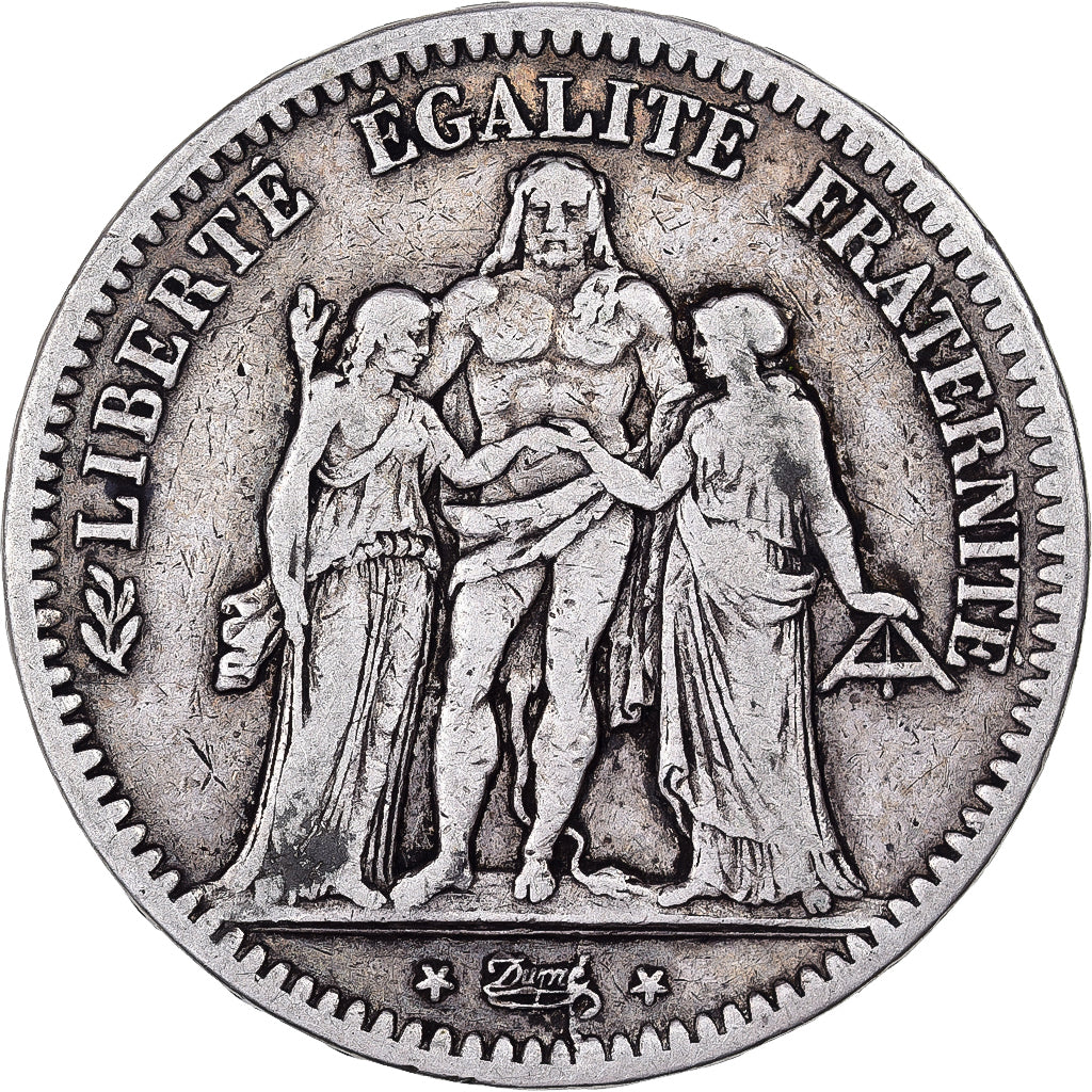 France, 5 Francs, Hercule, 1849, Strasbourg, Silver, VF(20-25), Gadoury:683