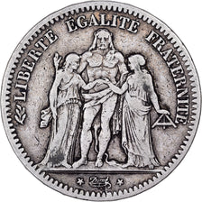 France, 5 Francs, Hercule, 1849, Strasbourg, Silver, VF(20-25), Gadoury:683