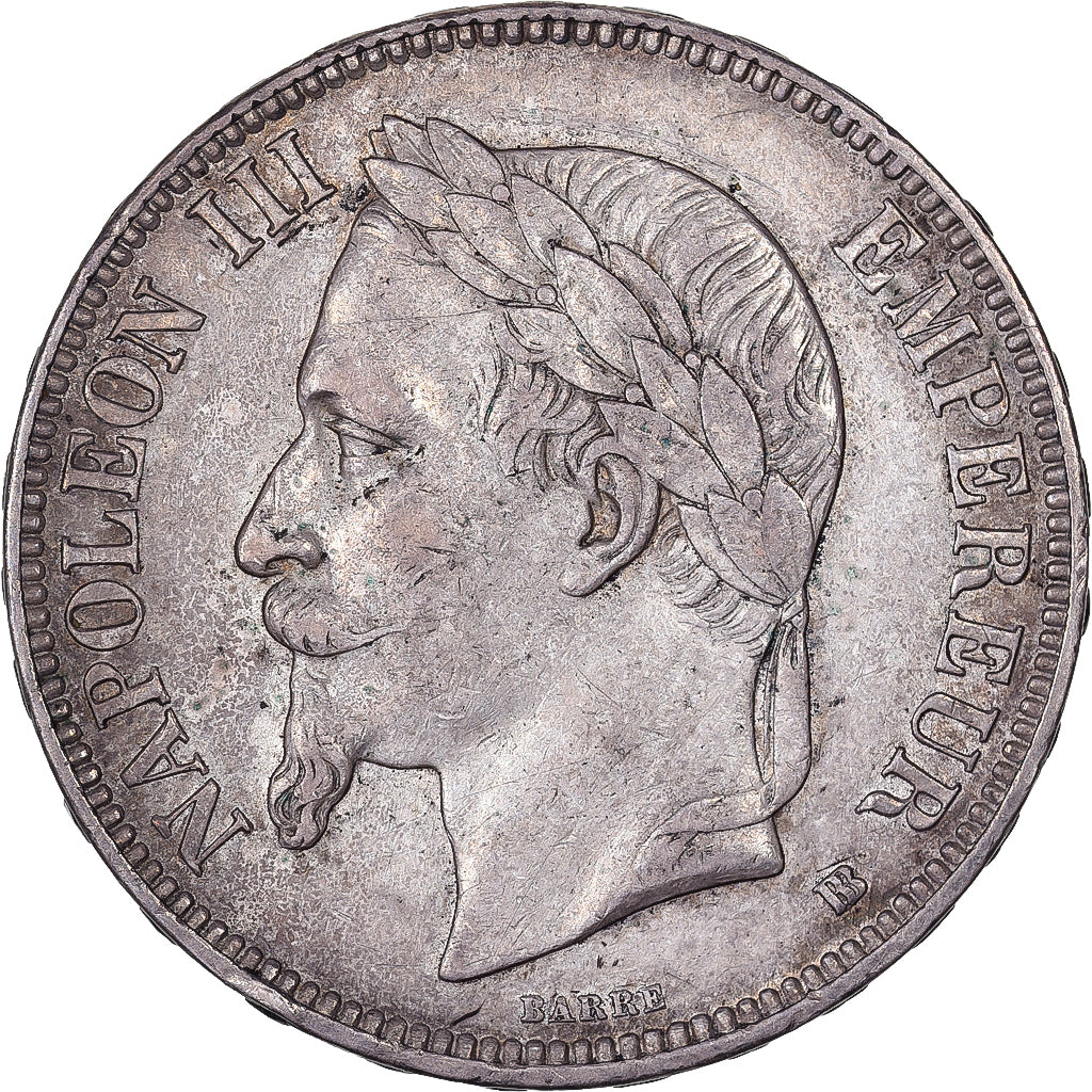 Frankreich, 5 Francs, Napoléon III, 1868, Strasbourg, Silber, SS, Gadoury:739