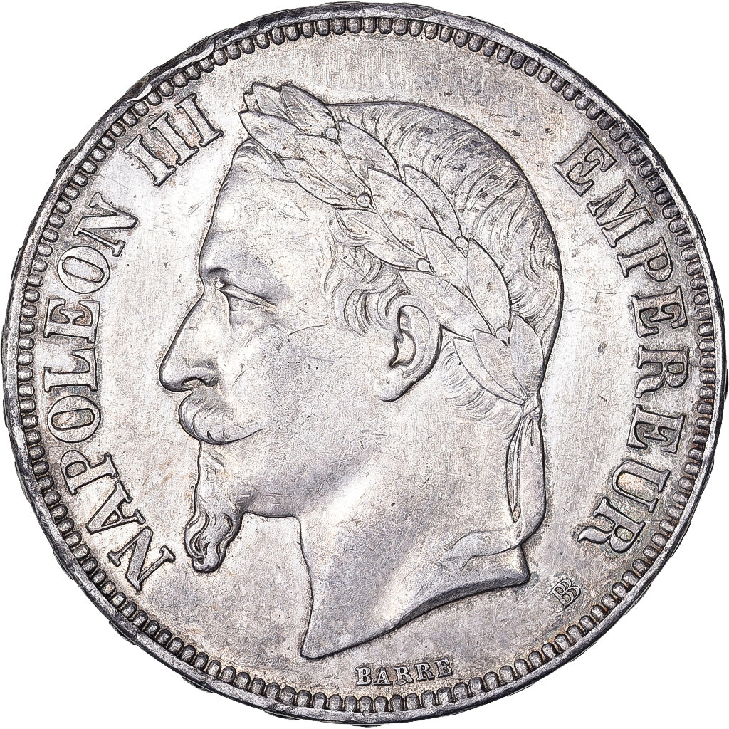 Francia, 5 Francs, Napoléon III, 1870, Strasbourg, Argento, BB, Gadoury:739