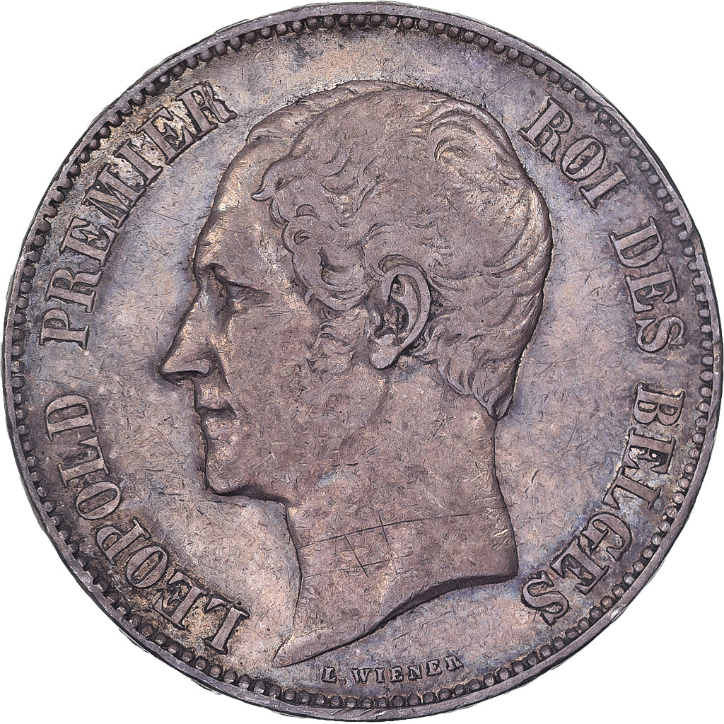 Bélgica, Leopold I, 5 Francs, 5 Frank, 1850, Plata, MBC, KM:17