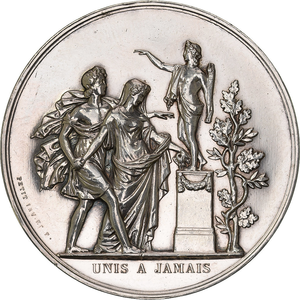 France, Medal, Médaille de mariage, 1885, Silver, Petit, MS(60-62)