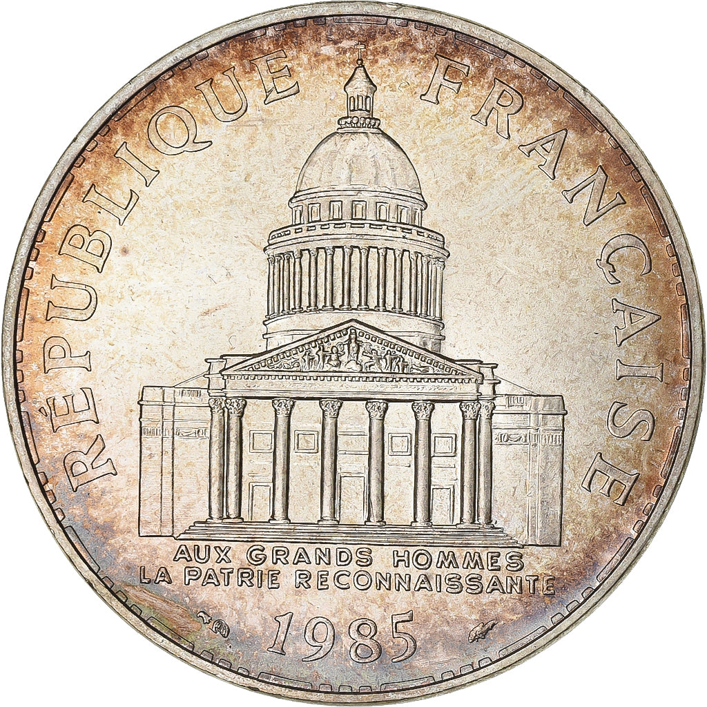 França, 100 Francs, Panthéon, 1985, Paris, Prata, MS(60-62), Gadoury:898