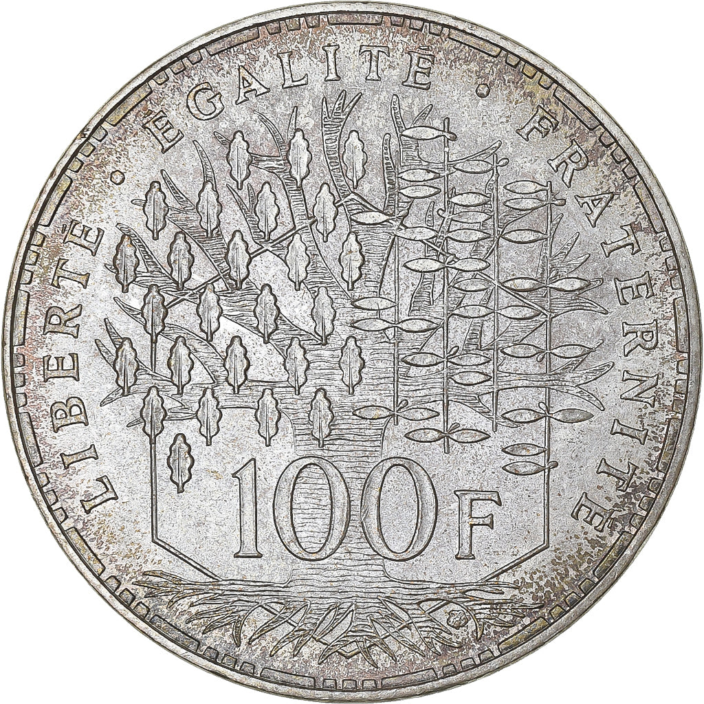 França, 100 Francs, Panthéon, 1985, Paris, Prata, MS(60-62), Gadoury:898