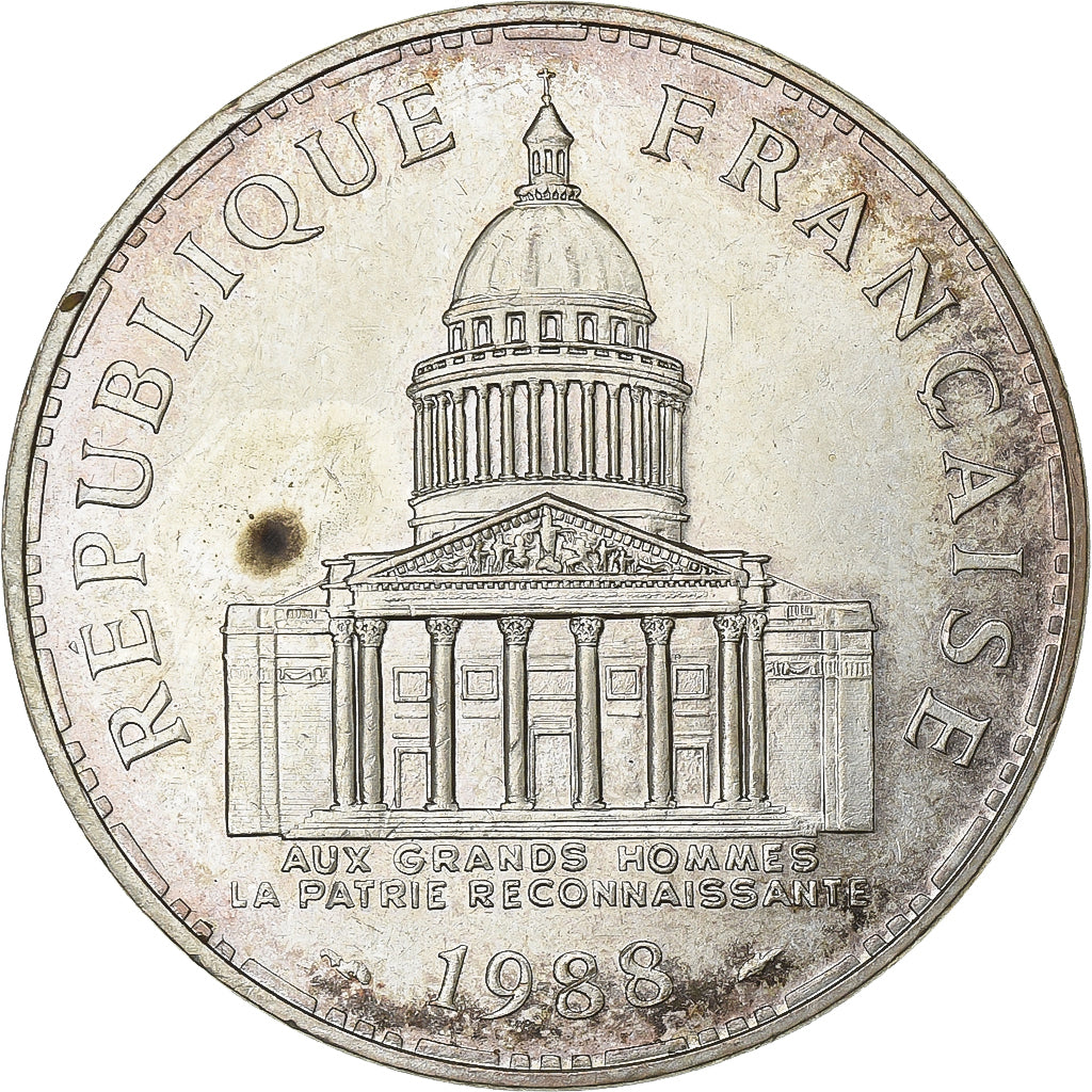 France, 100 Francs, Panthéon, 1988, Paris, Silver, AU(50-53), Gadoury:898