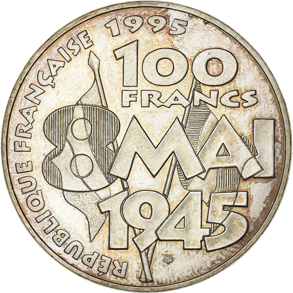 France, 100 Francs, 8 mai 1945, 1995, Paris, Silver, MS(60-62), Gadoury:952