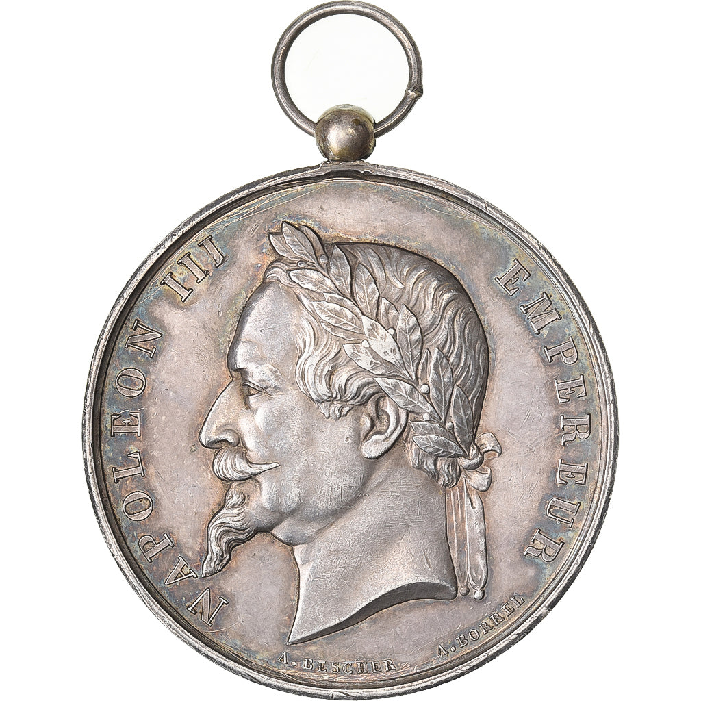France, Medal, Napoléon III, Comice Agricole de Loches, Silver, Bescher/Borrel