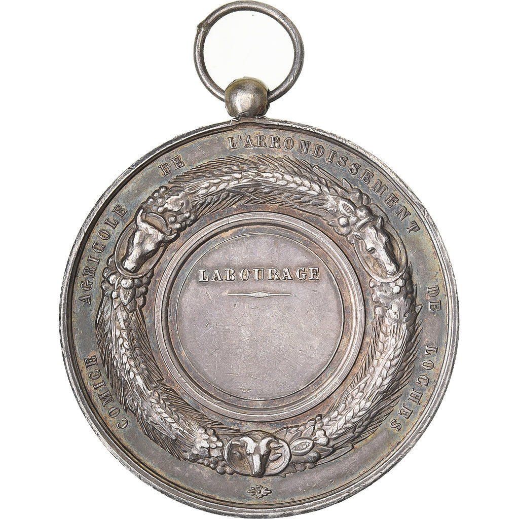 France, Medal, Napoléon III, Comice Agricole de Loches, Silver, Bescher/Borrel