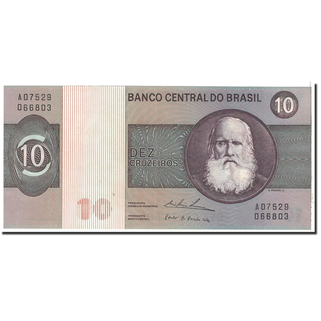 Banknote, Brazil, 10 Cruzeiros, 1970, Undated, KM:193a, UNC(65-70)
