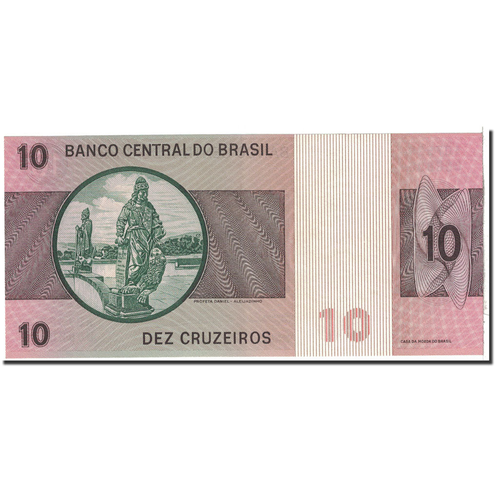 Banknote, Brazil, 10 Cruzeiros, 1970, Undated, KM:193a, UNC(65-70)