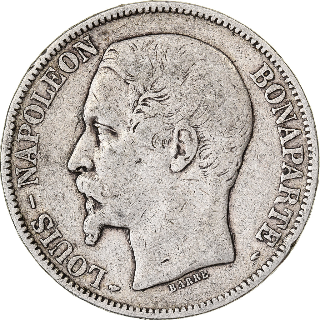 France, 5 Francs, Louis Napoléon Bonaparte, 1852, Paris, Argent, TB