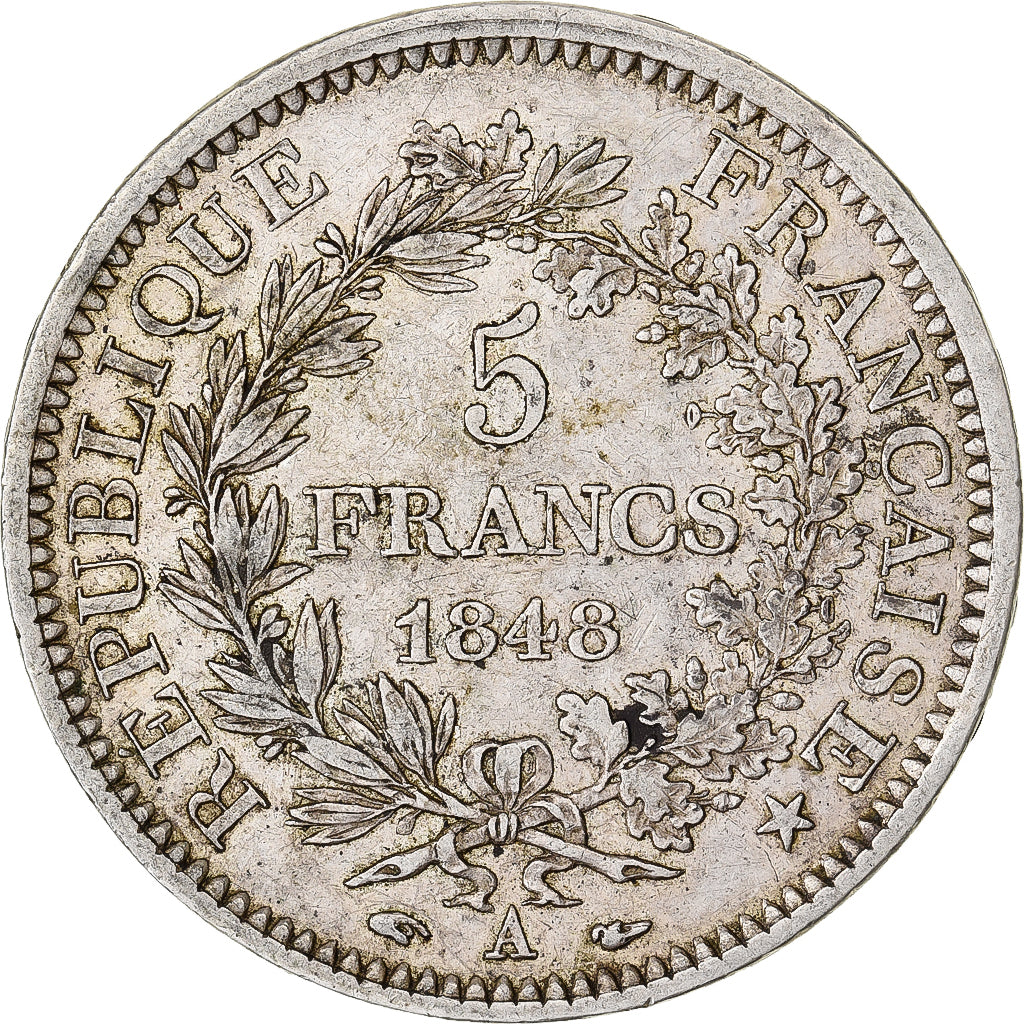 France, 5 Francs, Hercule, 1848, Paris, Argent, TTB, Gadoury:683, KM:756.1